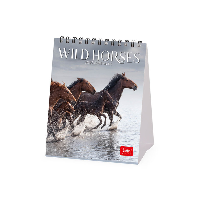 Ref. LEGCAL270124, Calendrier 2027 - Animaux - chevaux sauvage - 12x14,5 cm, marque LEGAMI
