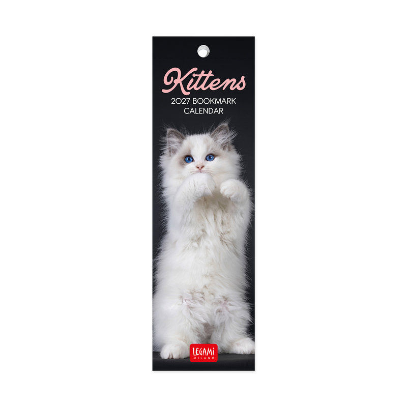 Ref. LEGCAL270157, Calendrier marque pages 2027 - Chats - chatons - 5,5x18 cm, marque LEGAMI