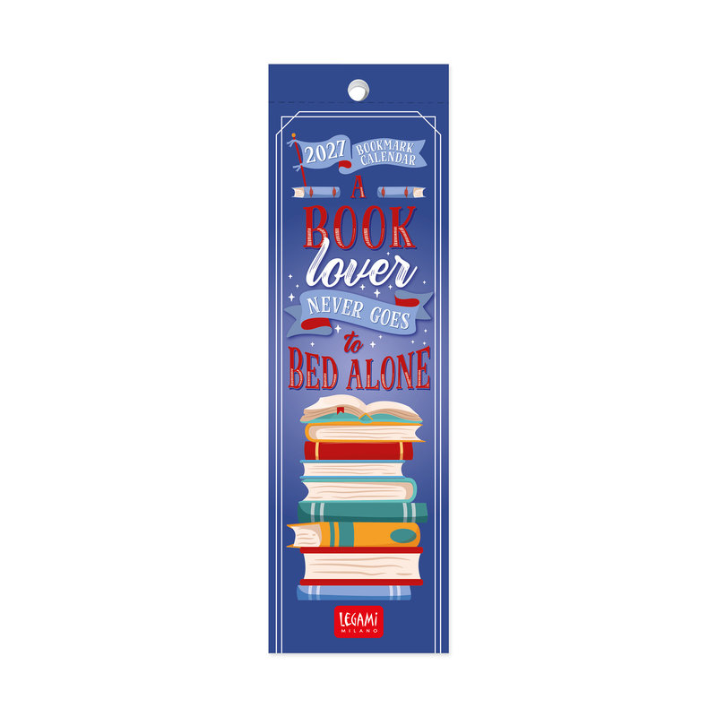 Ref. LEGCAL270160, Calendrier marque pages 2027 - Amateur de livres - Amoureux du livre -  5,5x18 cm, marque LEGAMI