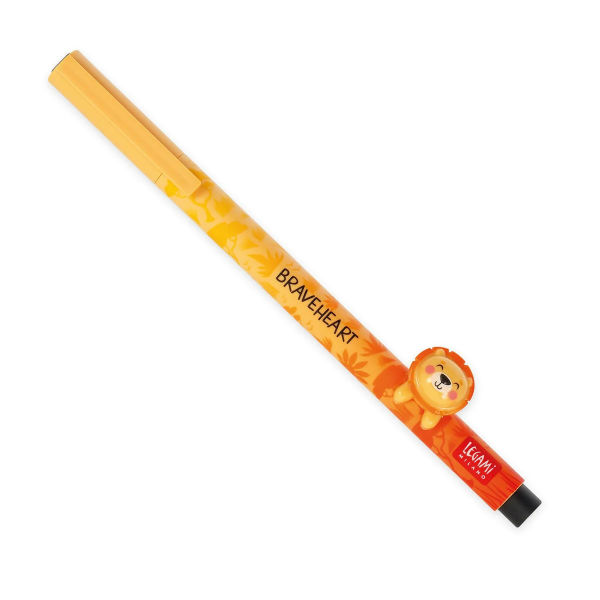 Ref. LEGCPP0013, LEGAMI - Stylo encre gel Lovely Friends lion, Orange, marque LEGAMI