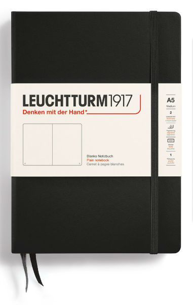Image de  Carnet Leuchtturm rigide A5 uni noir 