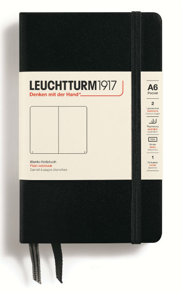 Image de  Carnet Leuchtturm rigide A6 uni noir 