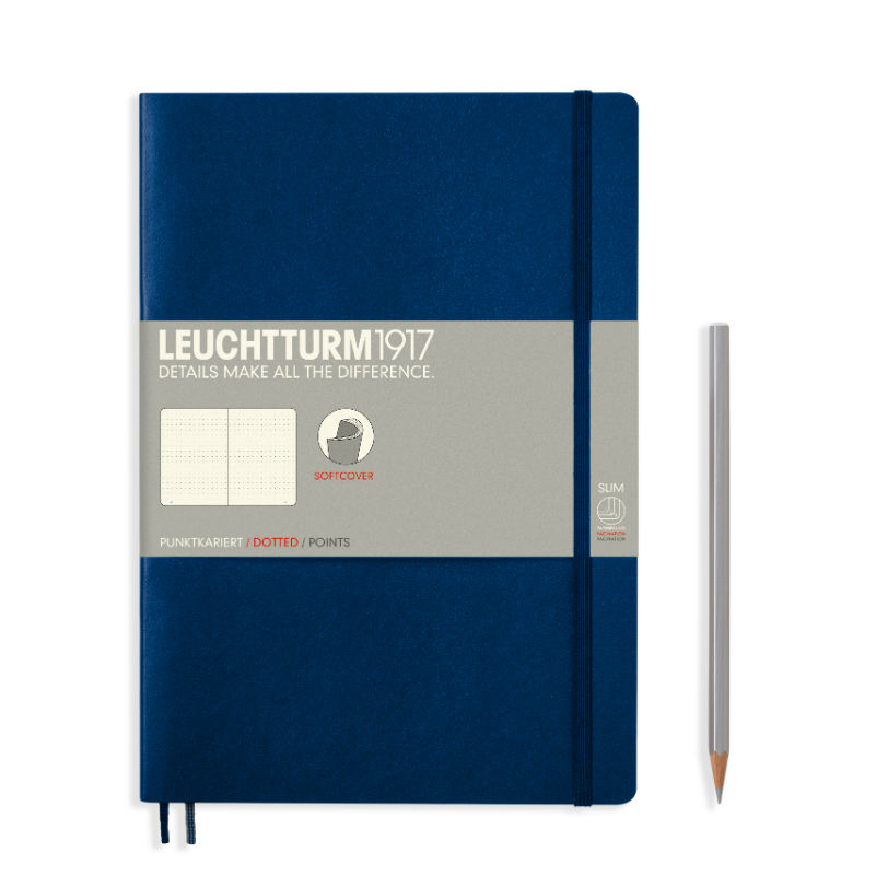 Image de  Carnet Leuchtturm souple B5 pointillés bleu marine 