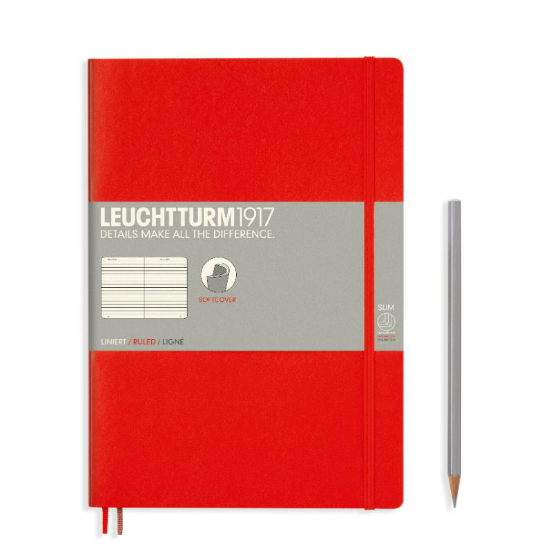 Image de  Carnet Leuchtturm souple B5 ligné rouge 