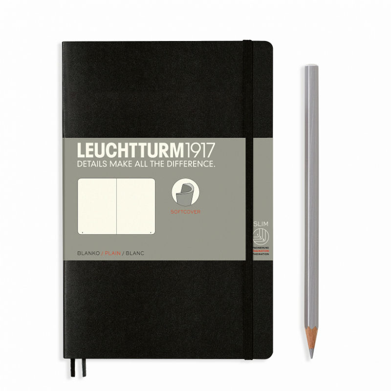 Image de  Carnet Leuchtturm souple B6+ uni noir 