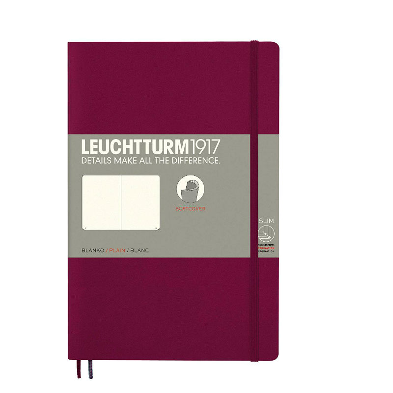 Image de  Carnet Leuchtturm souple B6+ uni bordeaux 