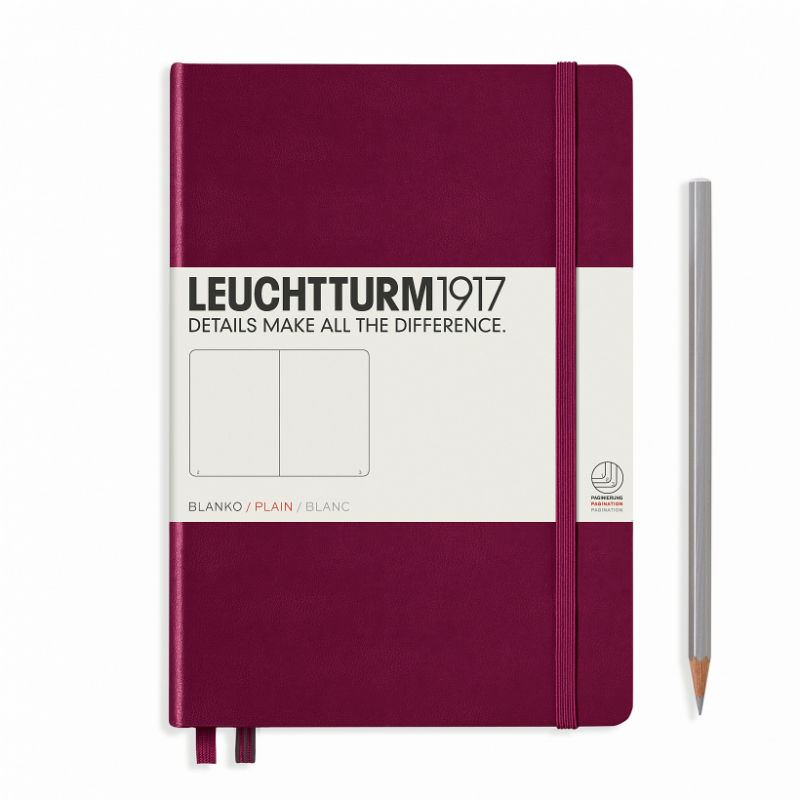 Image de  Carnet Leuchtturm rigide A5 uni bordeaux 