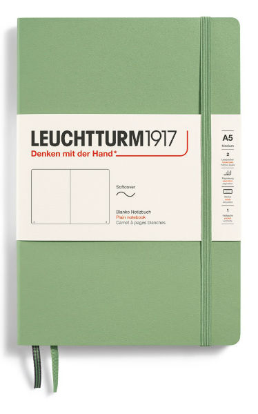 Image de  Carnet Leuchtturm souple A5 uni sauge 