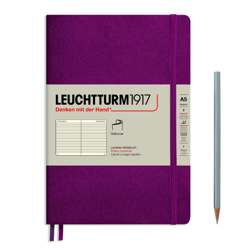 Image de  Carnet Leuchtturm souple A5 ligné bordeaux 