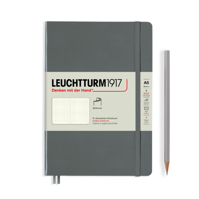 Image de  Carnet Leuchtturm souple A5 pointillés anthracite 