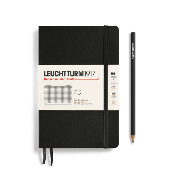 Image de  Carnet Leuchtturm souple B6+ 5x5 noir 