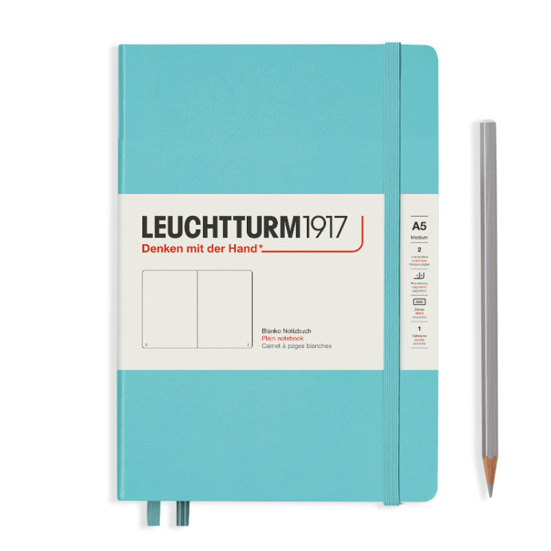 Image de  Carnet Leuchtturm rigide A5 uni aquamarine 