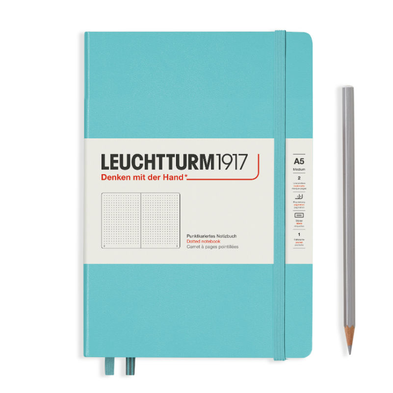 Image de  Carnet Leuchtturm rigide A5 pointillés aquamarine 