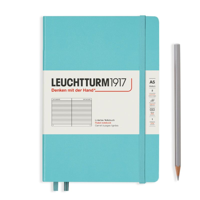 Image de  Carnet Leuchtturm rigide A5 ligné aquamarine 