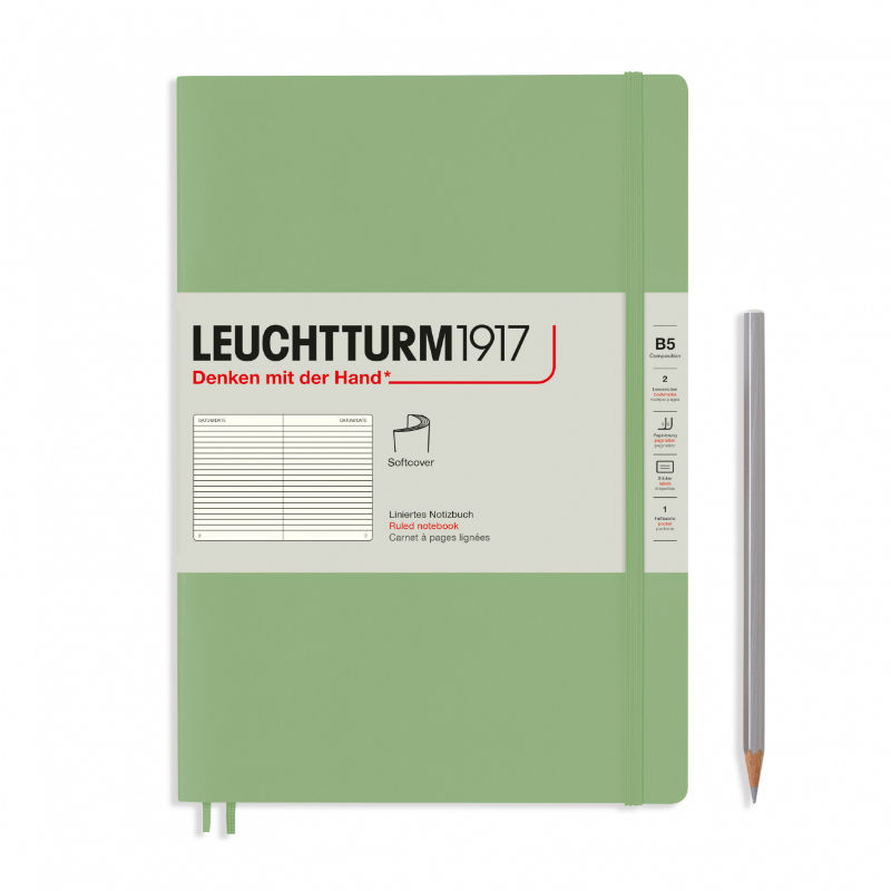 Image de  Carnet Leuchtturm souple B5 ligné sauge 