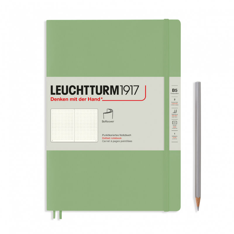 Image de  Carnet Leuchtturm souple B5 pointillés sauge 