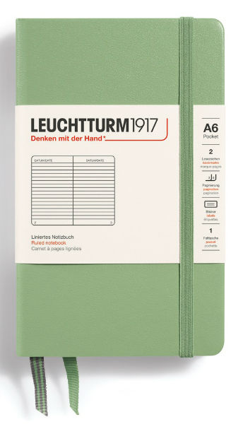 Image de  Carnet Leuchtturm rigide A6 ligné sauge 