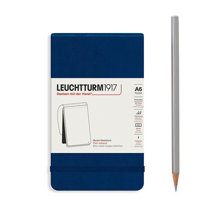Image de  Carnet Leuchtturm Reporter A6 uni bleu marine 