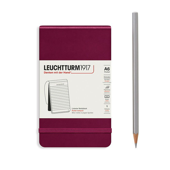 Image de  Carnet Leuchtturm Reporter A6 ligné bordeaux 