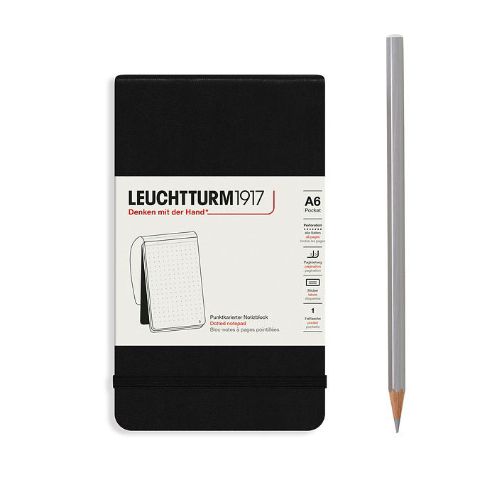 Image de  Carnet Leuchtturm Reporter A6 pointillés noir 
