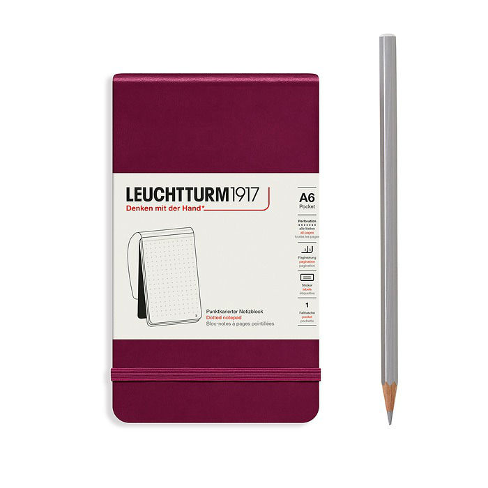 Image de  Carnet Leuchtturm Reporter A6 pointillés bordeaux 