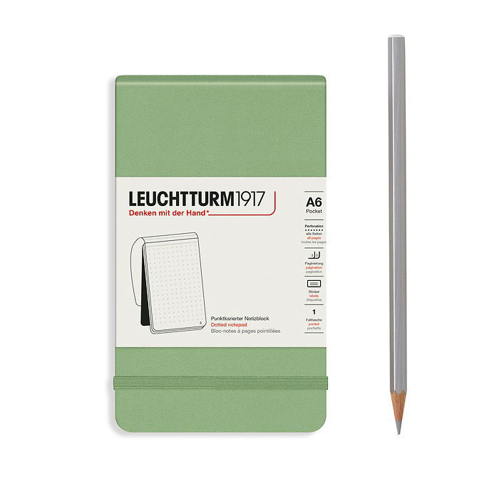 Image de  Carnet Leuchtturm Reporter A6 pointillés sauge 