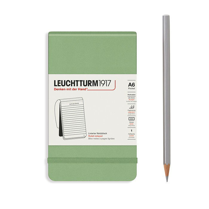 Image de  Carnet Leuchtturm Reporter A6 ligné sauge 