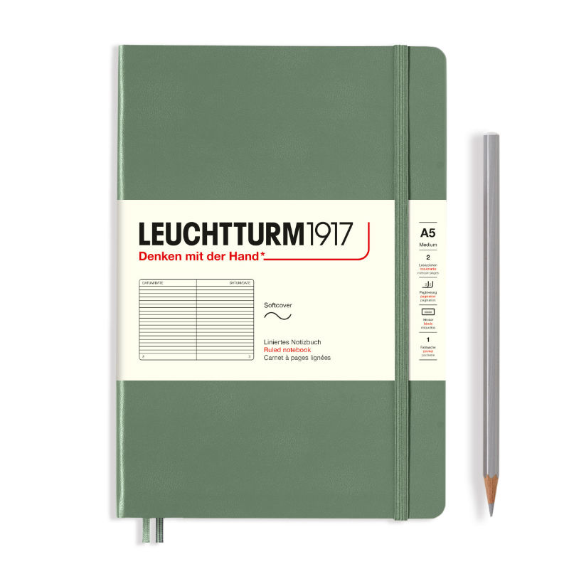 Image de  Carnet Leuchtturm souple A5 ligné olive 