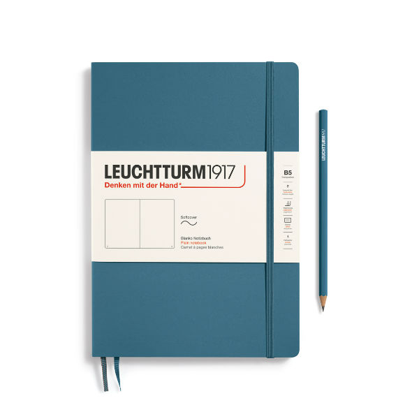 Image de  Carnet Leuchtturm souple B5 uni stone blue 