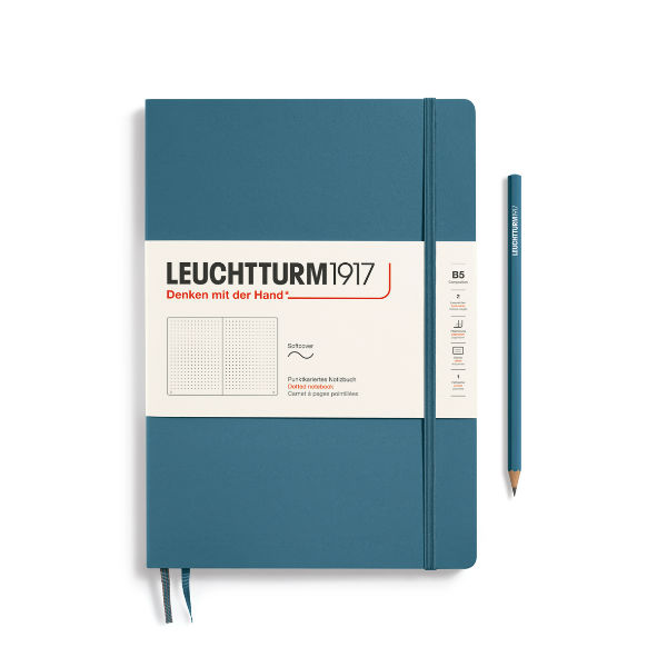 Image de  Carnet Leuchtturm souple B5 pointillés stone blue 