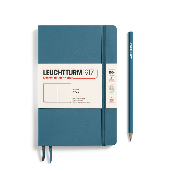 Image de  Carnet Leuchtturm souple B6+ uni stone blue 