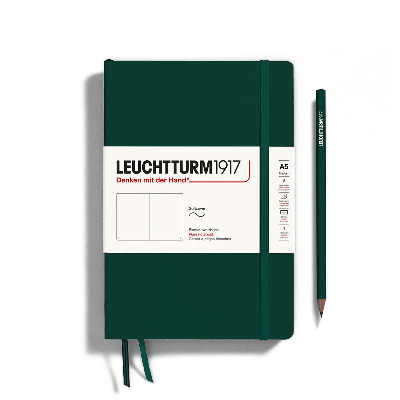 Image de  Carnet Leuchtturm souple A5 uni forest green 