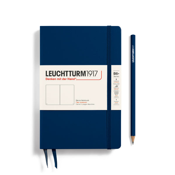 Image de  Carnet Leuchtturm B6+ uni bleu marine 