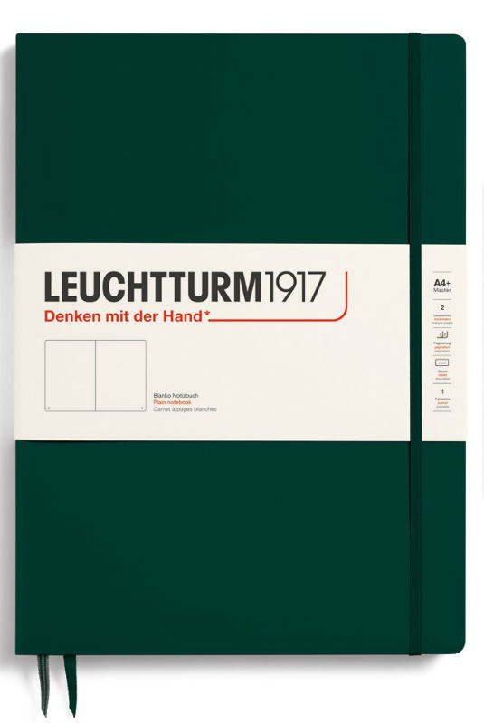 Image de  Carnet Leuchtturm Slim A4 uni vert forêt 