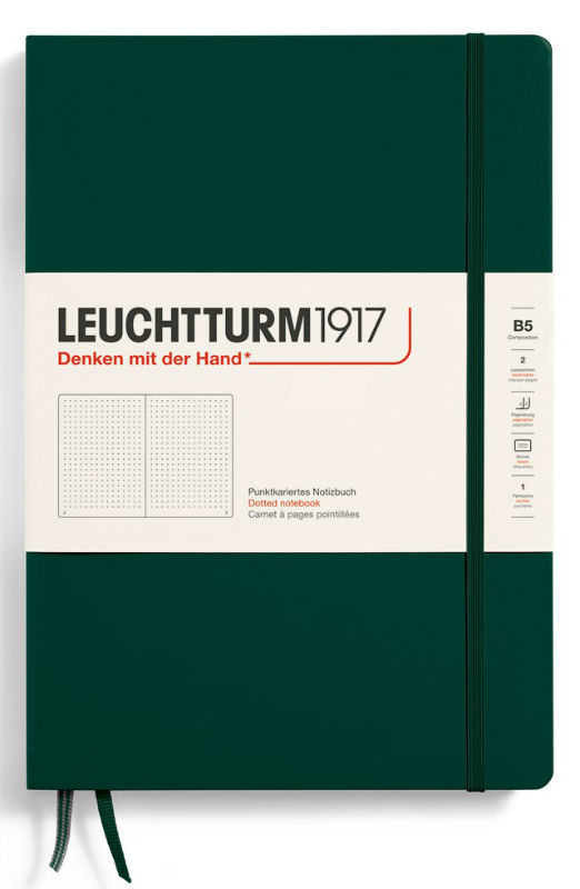 Image de  Carnet Leuchtturm B5 pointillés vert forêt 