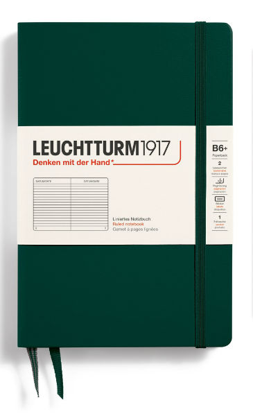 Image de  Carnet Leuchtturm B6+ ligné vert forêt 