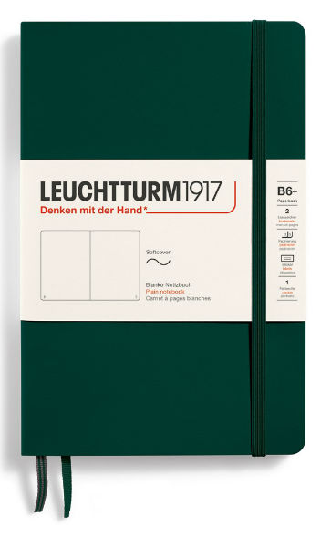 Image de  Carnet Leuchtturm souple B6+ uni vert forêt 