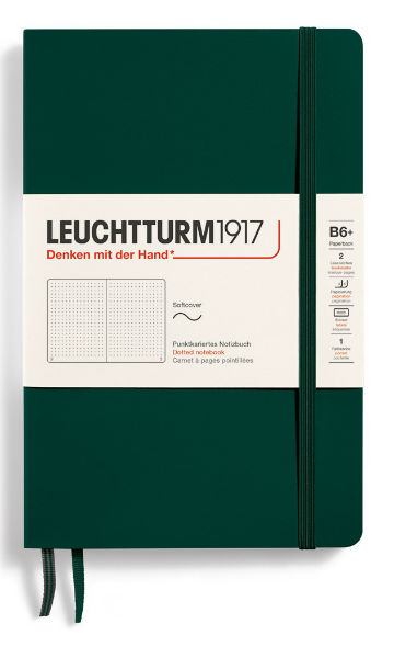Image de  Carnet Leuchtturm souple B6+ pointillés vert forêt 