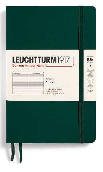 Image de  Carnet Leuchtturm souple B6+ ligné vert forêt 