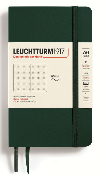 Image de  Carnet leuchtturm souple a6 pointillÉs vert forÊt 
