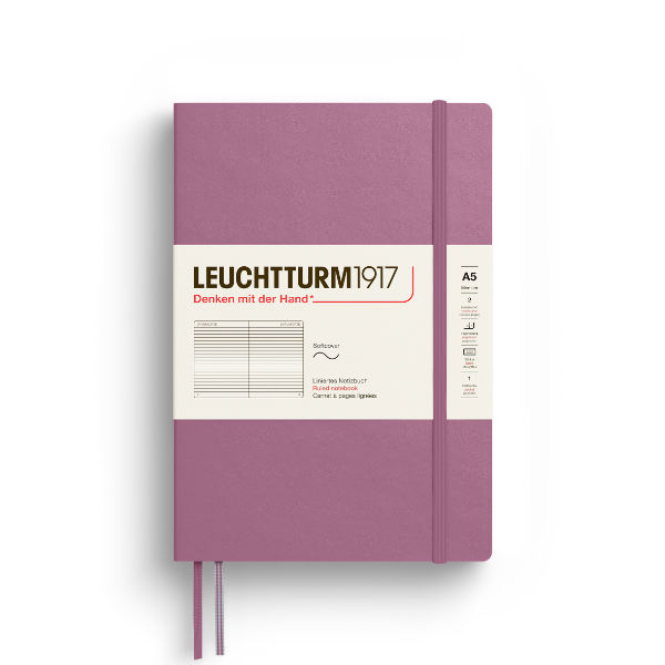 Image de  Carnet Leuchtturm souple A5 ligné dusty rose 