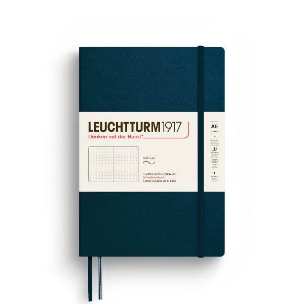 Image de  Carnet Leuchtturm souple A5 pointillés deep sea 