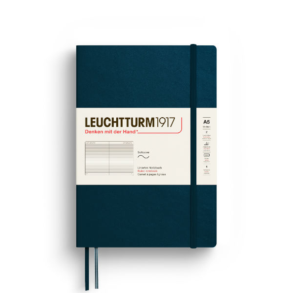 Image de  Carnet Leuchtturm souple A5 ligné deep sea 