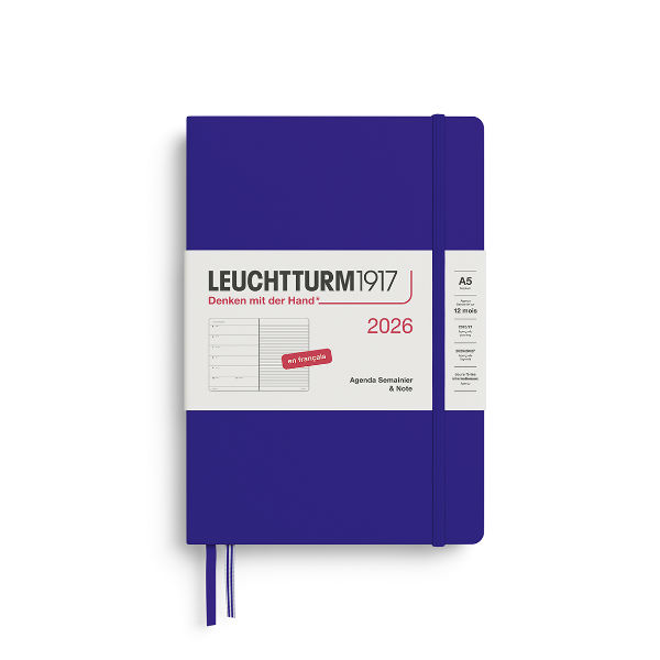 Image de  Agenda & carnet A5 ink 1 semaine sur 1 page 2026 