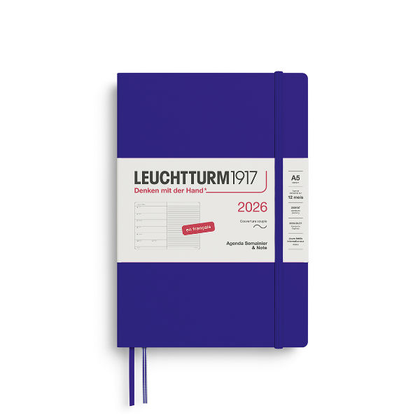 Image de  Agenda & carnet souple A5 ink 1 semaine sur 1 page 2026 