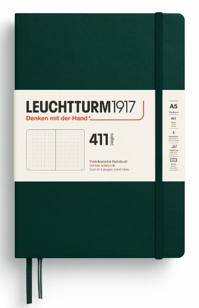 Image de  Carnet Leuchtturm 411 A5 pointillés vert forêt 