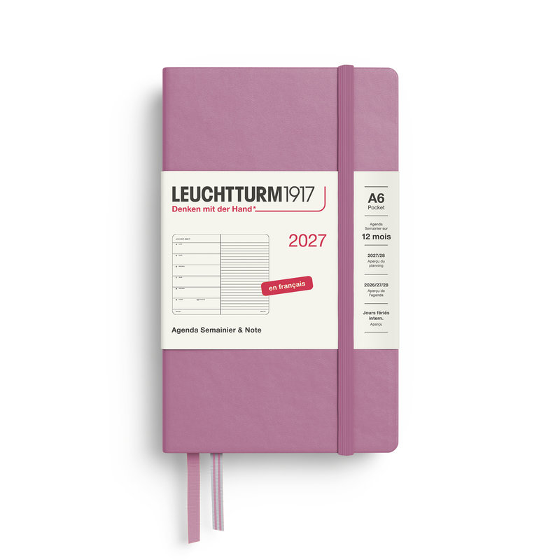 Ref. LEU400384, Agenda & carnet A6 dusty rose 1 semaine sur 1 page 2027, Rose, marque LEUCHTTURM