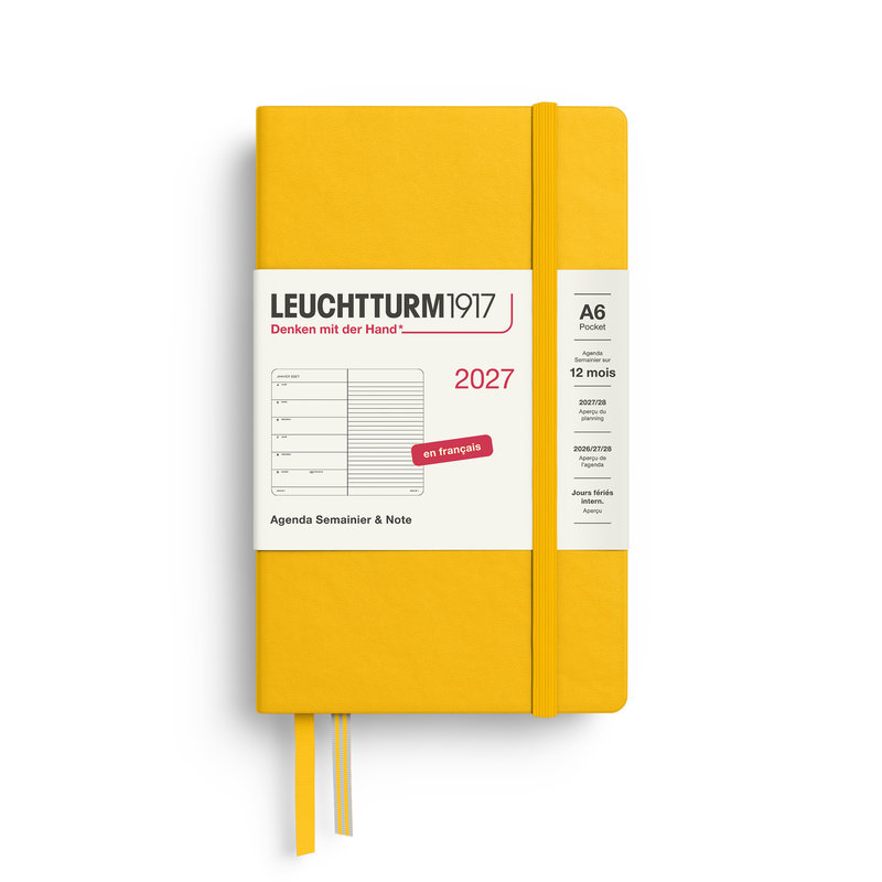 Ref. LEU400385, Agenda & carnet A6 sunflower 1 semaine sur 1 page 2027, Jaune, marque LEUCHTTURM
