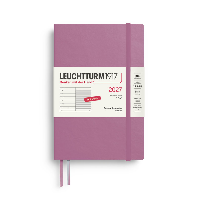 Ref. LEU400395, Agenda & carnet souple B6+ dusty rose 1 semaine sur 1 page 2027, Rose, marque LEUCHTTURM