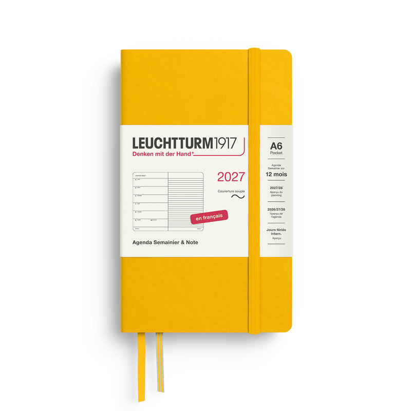 Ref. LEU400400, Agenda & carnet souple A6 sunflower 1 semaine sur 1 page 2027, Jaune, marque LEUCHTTURM